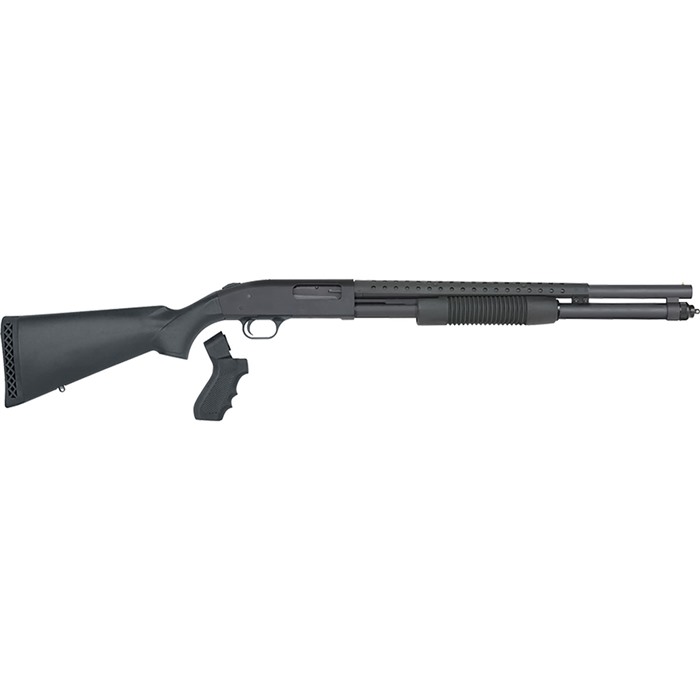 Mossberg 50694 590 Persuader 12 Gauge 3" 8+1 20" Cylinder Bore Heat-Shield Barrel Matte Blued Rec Black Synthetic Stock Includes Pistol Grip - View 2