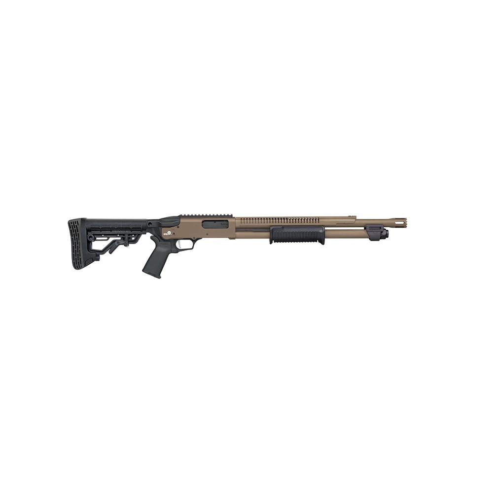 Mossberg 590R Stand-Off FDE Cerakote Shotgun 12ga 3 Chamber 6rd Capacity 18.5 Barrel Adjustable Stock - View 2