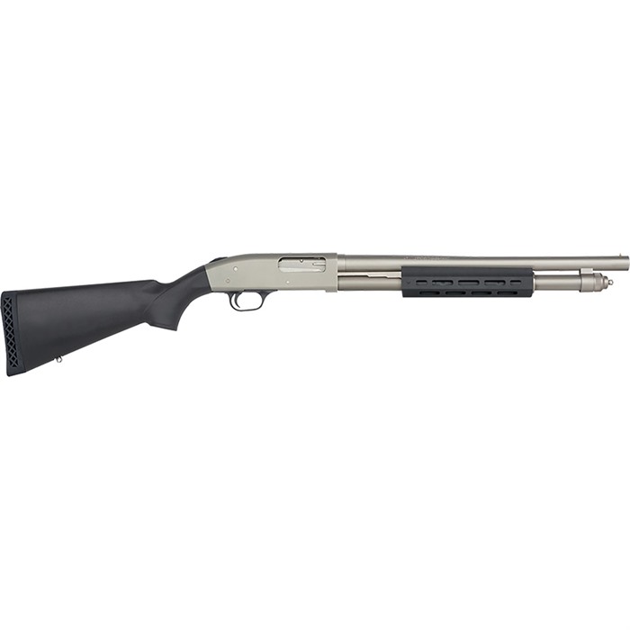 Mossberg 50767 590A1 Tactical 12 Gauge 3" 6+1 18.50" Cylinder Bore Barrel Silver Marinecote Rec Black Synthetic Stock Right Hand Includes M-LOK Handguard - View 2