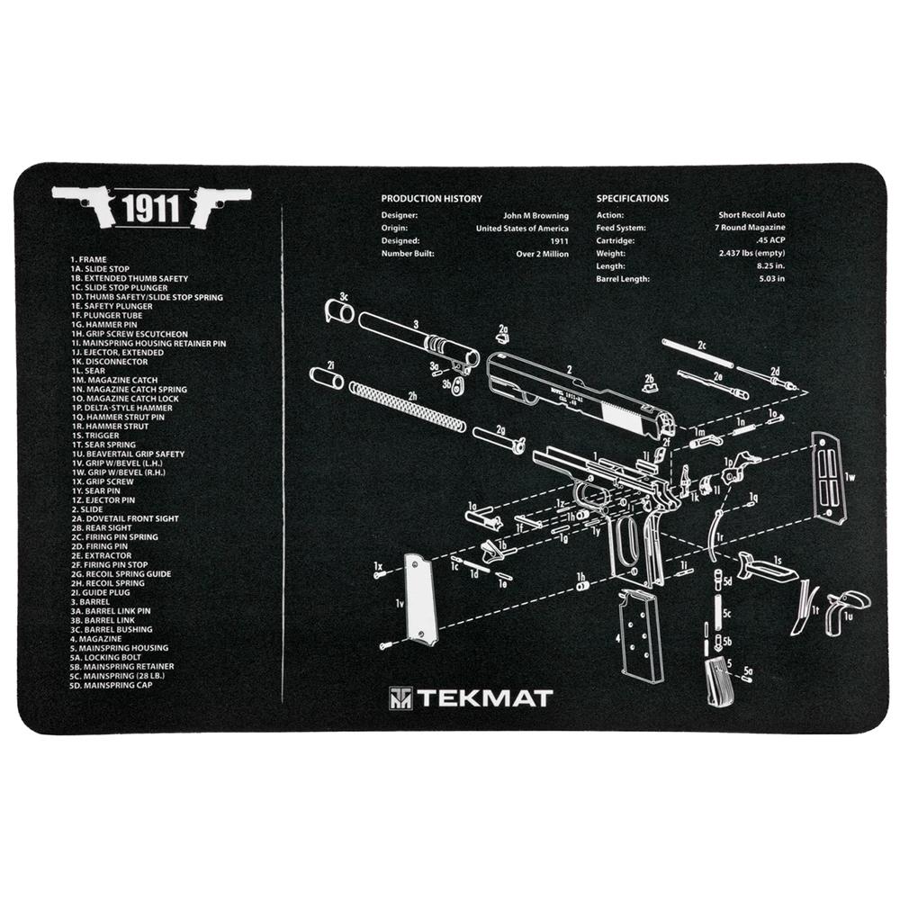 TekMat 1911 Pistol Mat 11"x17" Microfiber TekTowel Black Packed In Tube - View 2