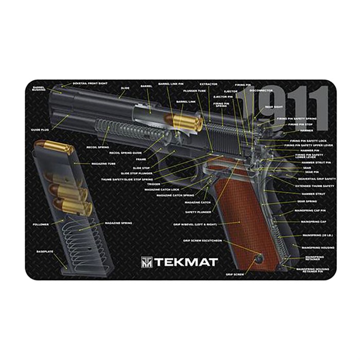 TekMat TEKR171911CA Cleaning Mat Multi-Color Rubber 11"x17" 1911 3D Cutaway - View 2