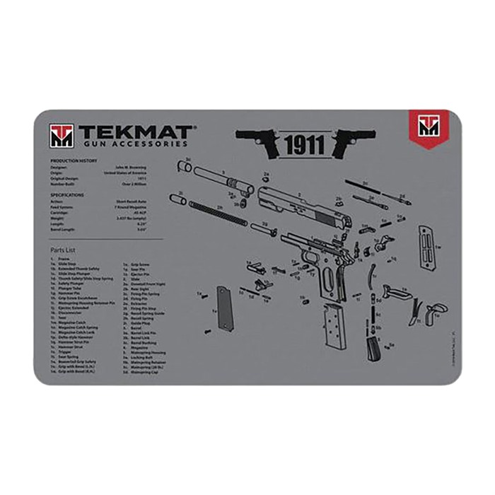 TekMat 1911 Pistol Maintenance Mat 11"x17" Grey - View 2