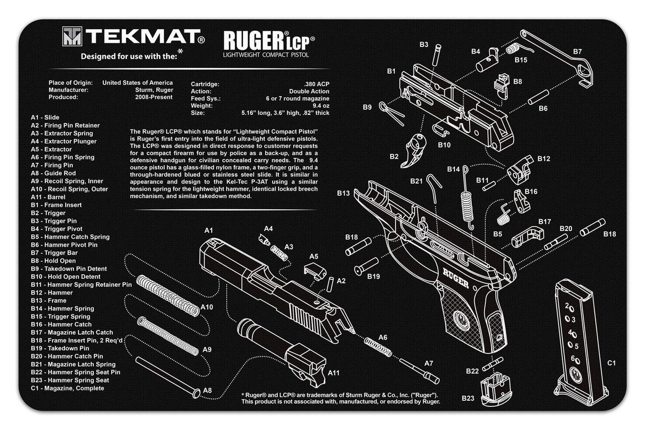 TekMat Gun Cleaning Mat 11x17 Ruger LCP - View 2