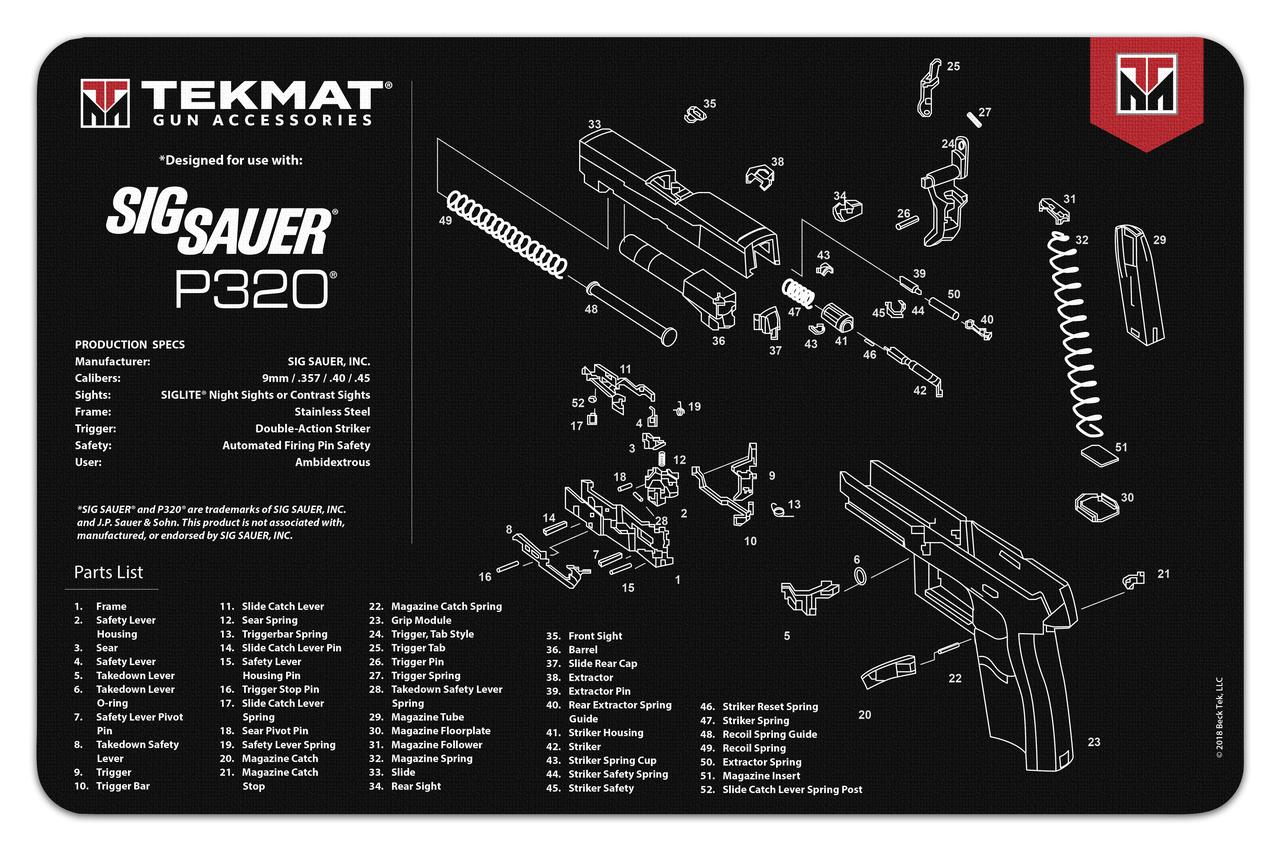 TekMat 11x17 Gun Cleaning Mat Sig Sauer P320 11"x17" - View 2
