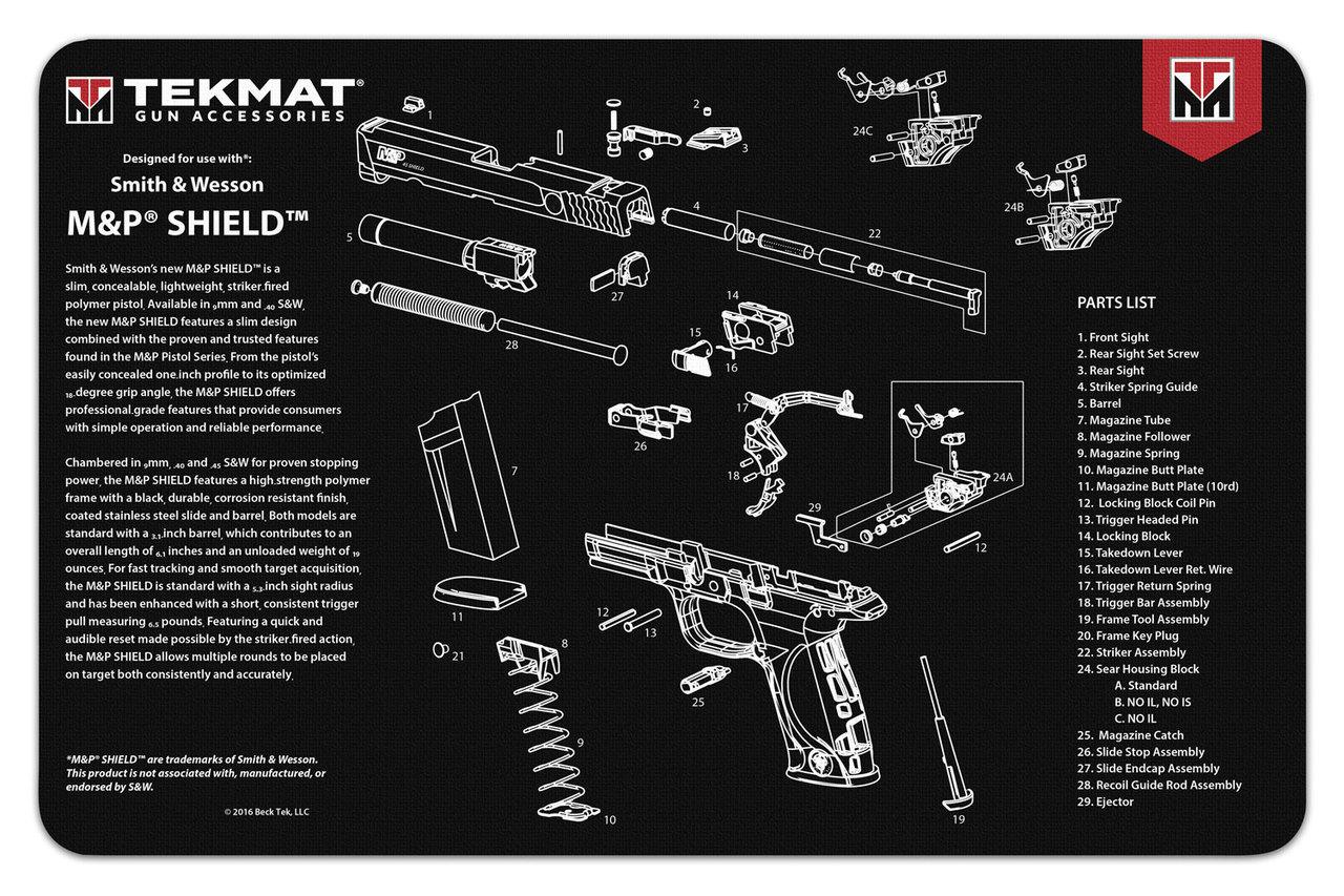 TekMat 11x17 Gun Cleaning Mat Smith & Wesson Shield - View 2