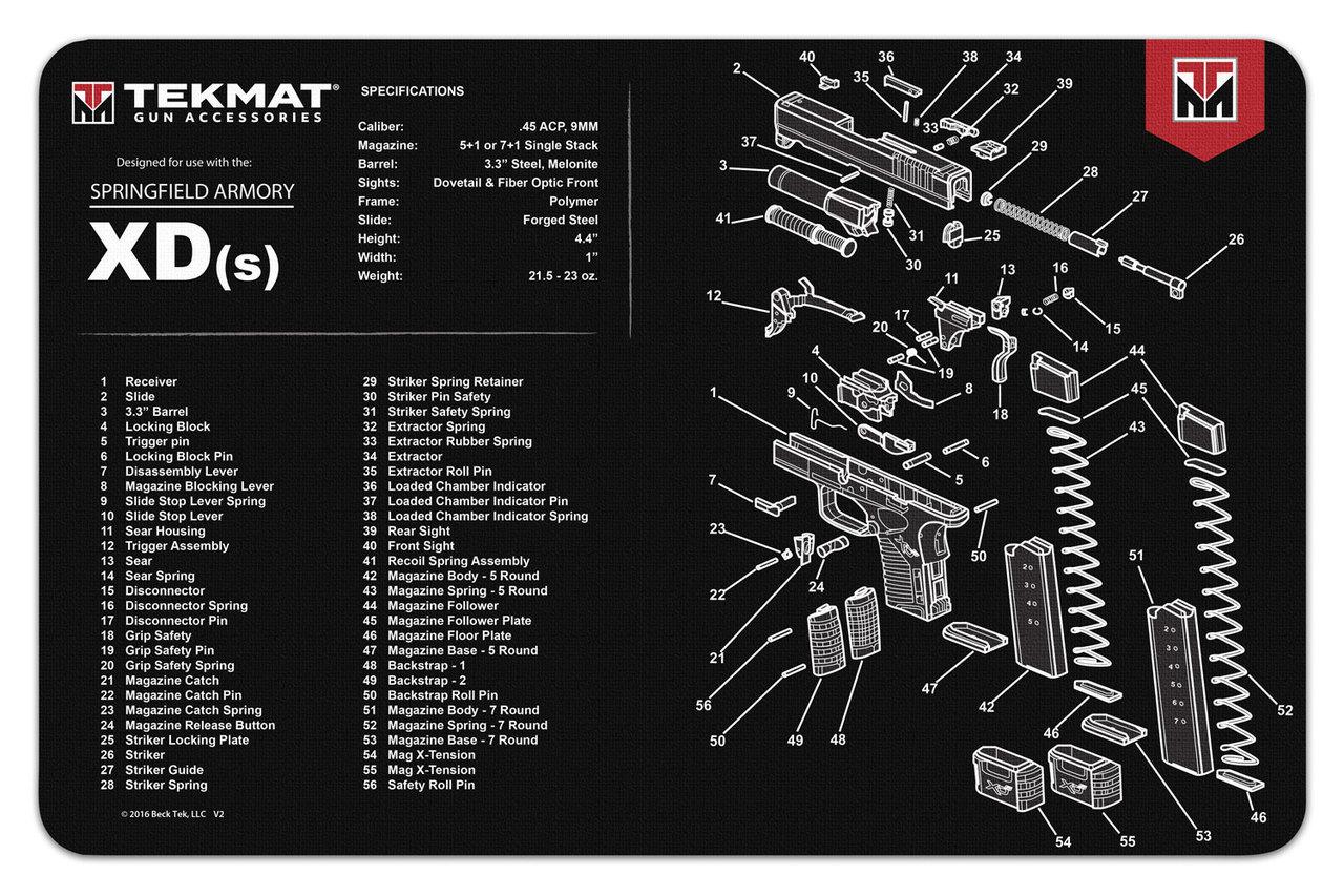 TekMat TEKR17XDS Gun Cleaning Mat 11x17" Springfield Armory XD-S - View 2