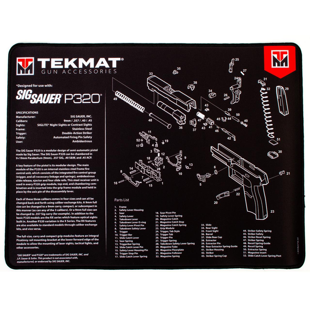 TekMat 15x20 Ultra Premium Gun Cleaning - Sig Sauer P320 - View 2