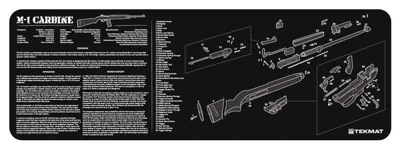 TekMat M1 Carbine Gun Cleaning Mat: 12x36x1/8, Thermoplastic Rubber, Black - View 2