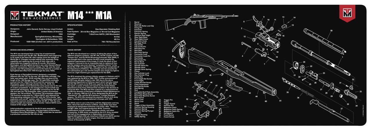 TekMat TEKR36M14 M14 Cleaning Mat Springfield M1A Parts Diagram 12" x 36" - View 2