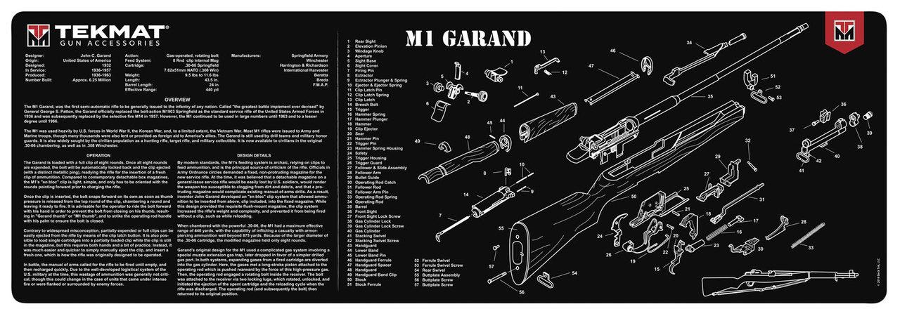 TekMat M1 Garand Cleaning Mat 12x36 in Neoprene Black Water Resistant - View 2