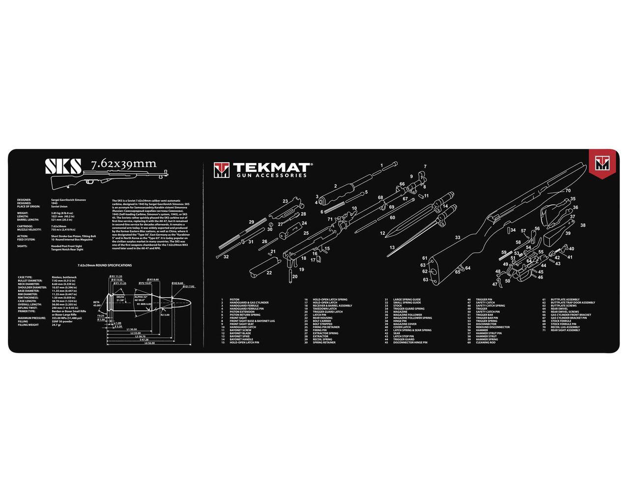 TekMat TEKR36SKS SKS Gun Cleaning Mat 12"x36"x1/8" Rubber Surface - View 2