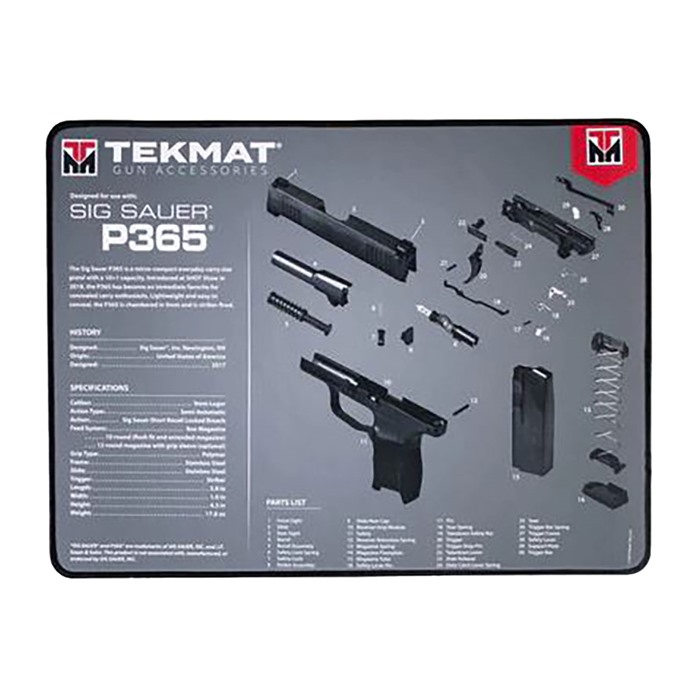 TekMat TEKR20SIGP365 Ultra 20 Cleaning Mat Multi-Color Rubber 15"x20" Sig P365 Parts Diagram - View 2