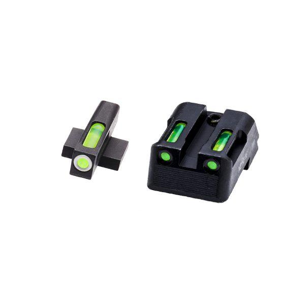 HiViz LiteWave H3 Sight - Green LitePipe, White Front Ring for Kimber 1911 Models - View 2