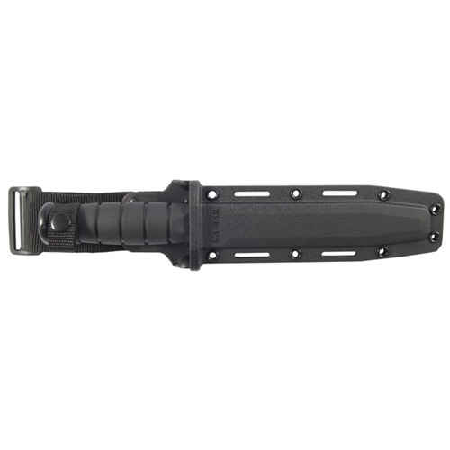 Ka-Bar 1214 Fighting/Utility 7" Fixed Clip Point Serrated Black 1095 Cro-Van Blade Black Kraton G Handle Includes Sheath - View 5