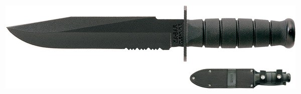 Ka-Bar 1271 Fighter 8" Part Serrated 1095 Cro-Van Blade with Sheath - View 2