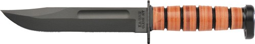 Ka-Bar 1317 Dog's Head Utility Knife 7" 1095 Cro-Van Blade Leather Handle - View 2