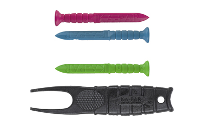 KA-PAR Golf Essentials: 36 Nylon Tees in Blue, Green, Pink, Yellow & Black Divot Tool - View 2