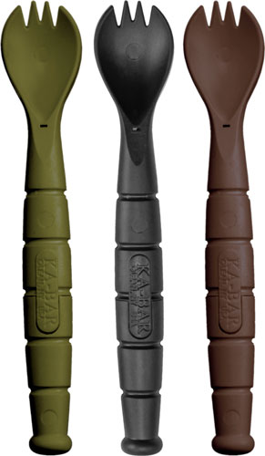 Ka-Bar K9909MIL Mil-Spec Spork/Knife 3-Pack OD Green/Black/Brown - View 2