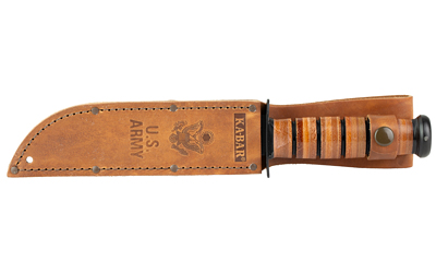 KA-BAR 1219CP Army Knife, 7" Blade, 1095 Cro-Van, Leather Handle & Sheath - View 4