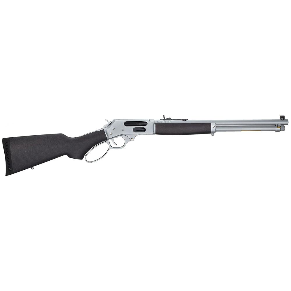 Henry H010GAW Side Gate All Weather 45-70 Gov 4+1 18.43" Hard Chrome Plated Round Barrel Satin Hard Chrome Steel Stained Hardwood Right Hand - View 2