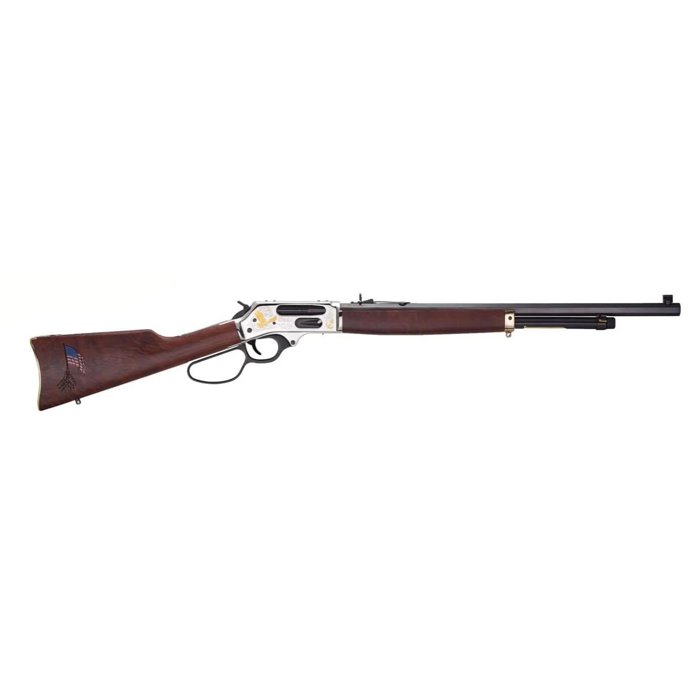 Henry Spirit of the Corps 250th Brass Lever Action Side Gate Rifle .45-70 4rd Magazine 22 Octagon Barrel with Large Loop - View 2