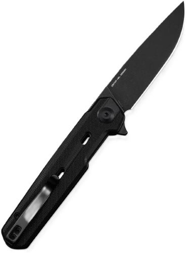 Navo Flipper Knife Black G10 Handle (3.25"" Black Stonewashed Nitro-V Blade) - View 2