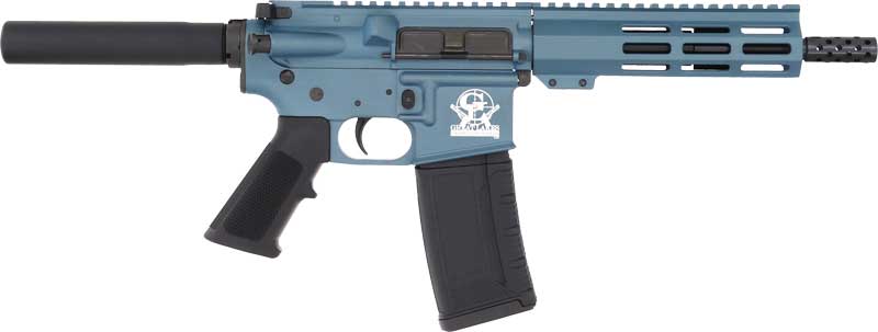GLFA GL15223PBLU 223 Wylde AR15 Pistol 7.5" Blue Titanium 30rd Mag - View 2