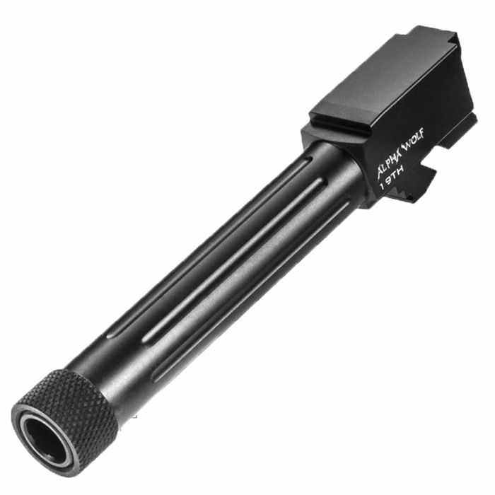 Lone Wolf AW-19TH 9mm Threaded Barrel 1/2x28 for Glock 19, 4.60" Black - View 2