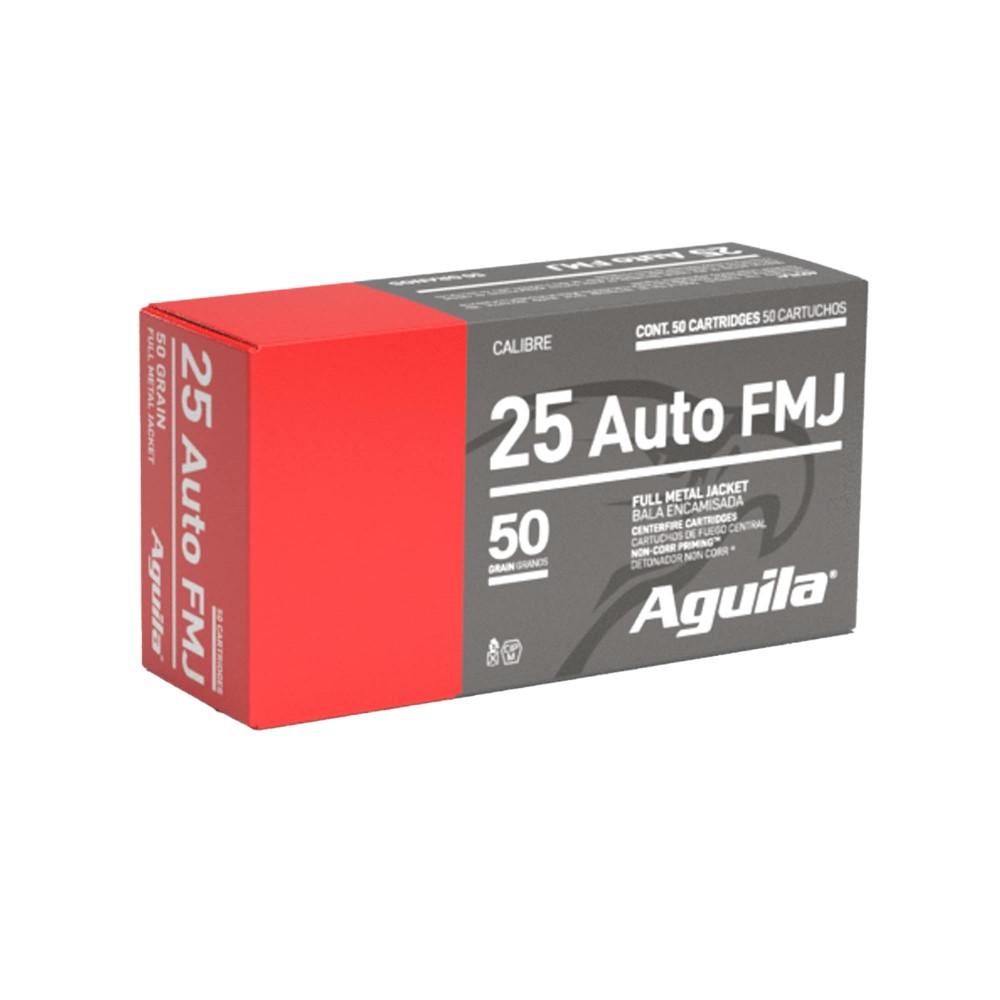 Aguila 1E252110 .25 ACP 50 Grain FMJ Rounds Brass Case - View 2