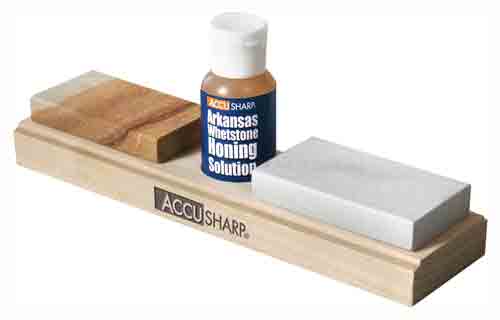 AccuSharp 023C Whetstone Kit Natural Arkansas 3 in Fine Coarse Stones - View 2