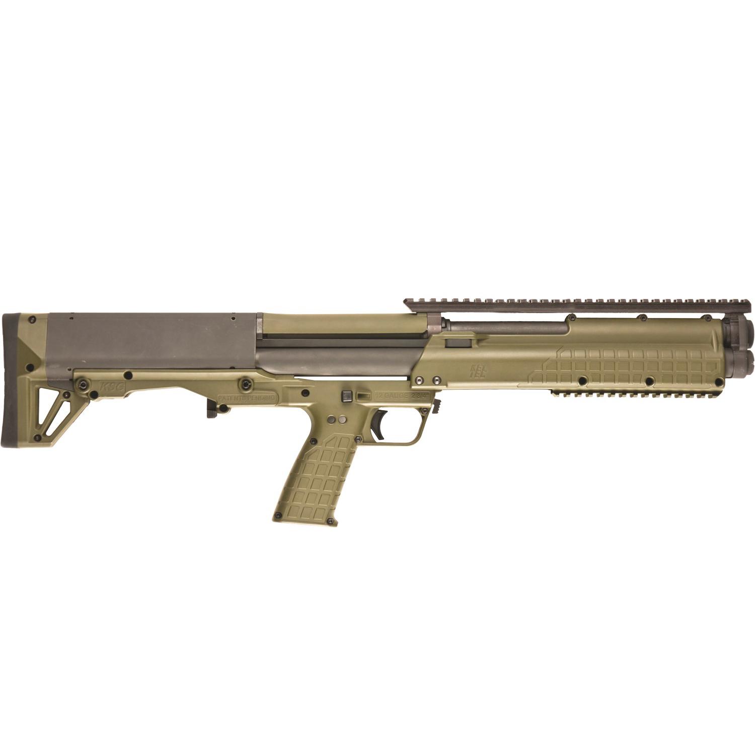 Kel-Tec KSG Pump Action Shotgun 12 Gauge 18.5" Barrel 3" Chamber 12 Rounds Dual Tube Magazines Downward Ejection Synthetic Stock OD Green - View 2