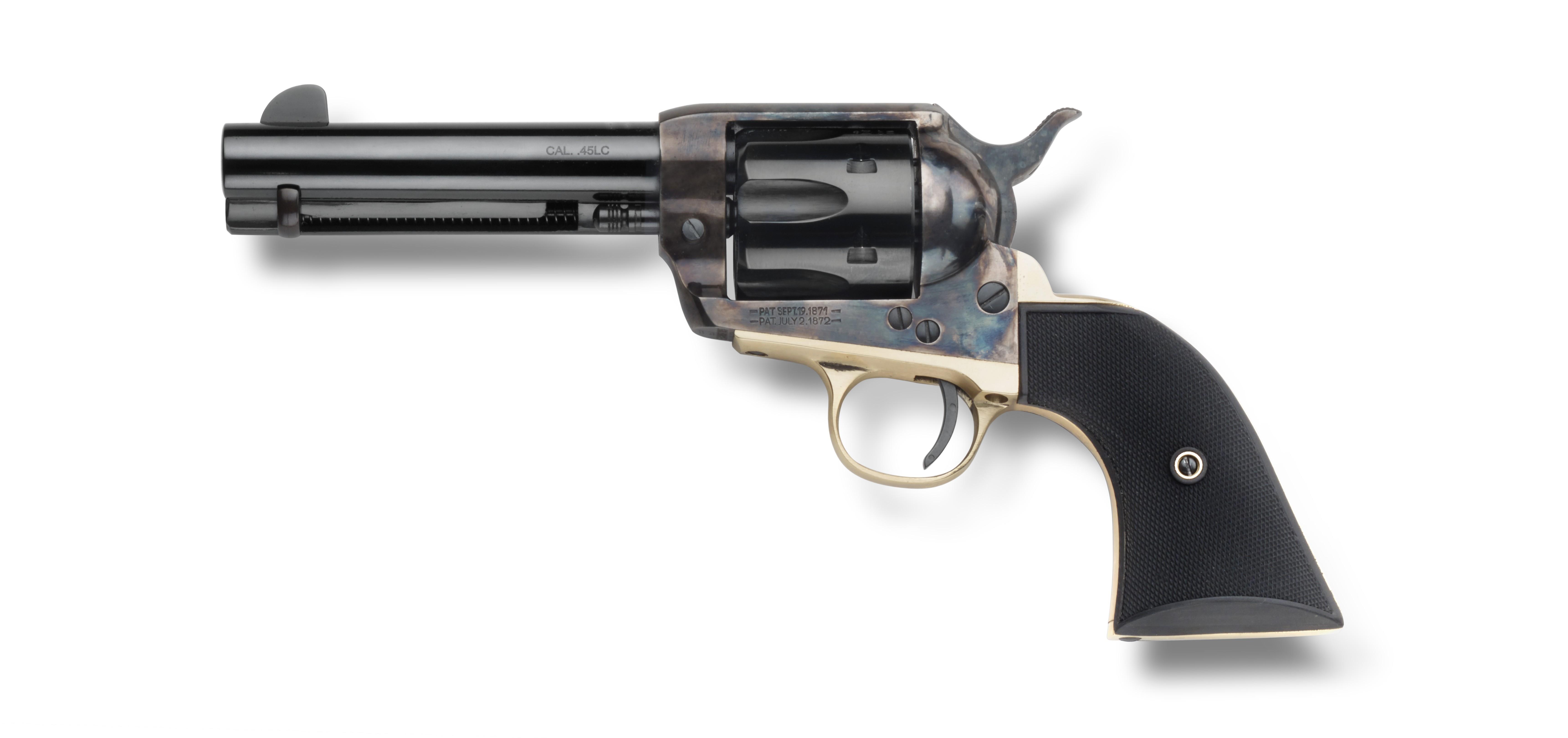 Pietta 1873 Gunfighter Revolver, .357 Mag, 4.75-Inch Barrel, Black Checkered Rubber Grip - View 2