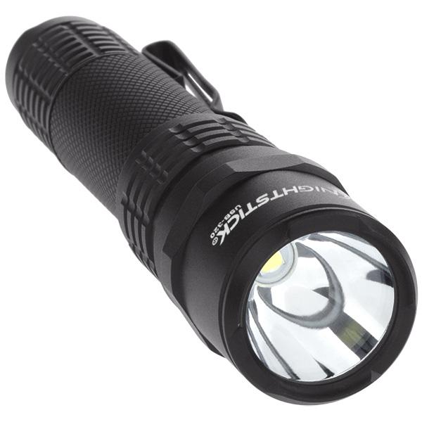Nightstick USB320 Tactical Black Anodized Hardcoat Aluminum White Cree LED Flashlight 320 Lumens 111 Meters Range - View 2