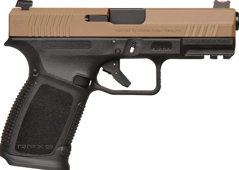 GForce Arms RPX3C9 9mm Pistol 15+1 Fiber Optic FDE Black Synthetic - View 2
