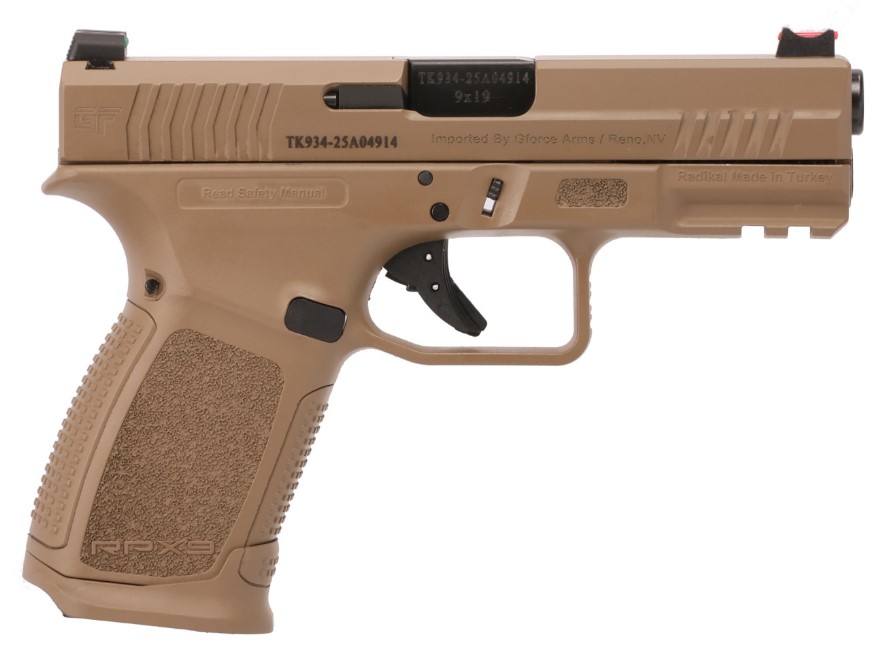GForce Arms RPX3C9 9mm Pistol 15+1 FDE Fiber Optic Sights - View 2