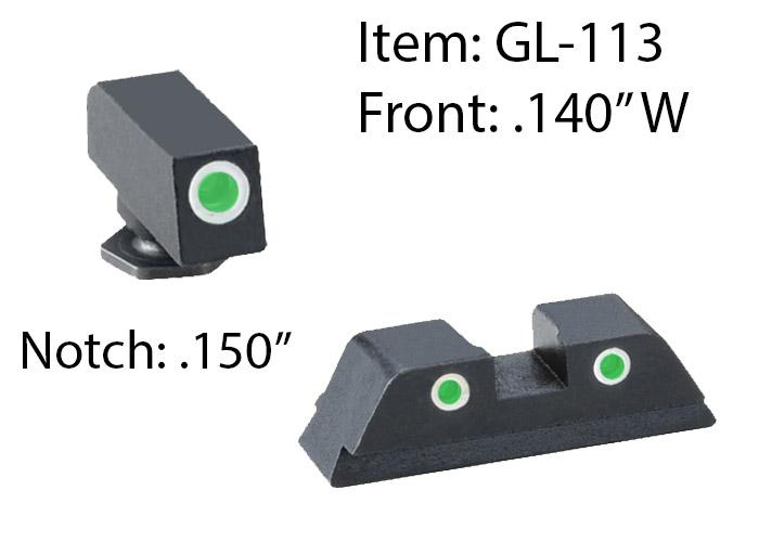 AmeriGlo GL113 Classic Tritium Sight Set for Glock Gen 1-5 9mm/.40/.45 - View 2