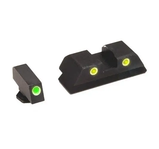 AmeriGlo GL121 Classic Tritium Sight Set for Glock Green White Outline... - View 2