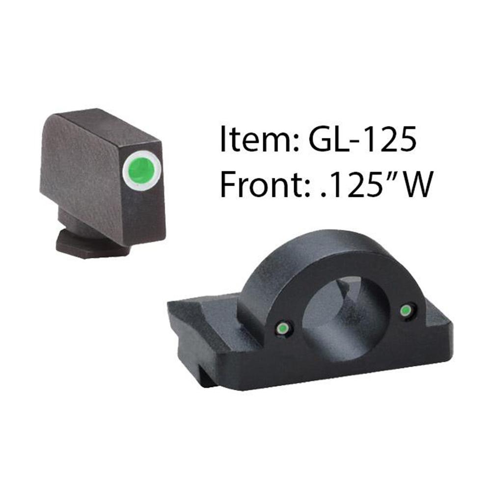 AmeriGlo GL-125 Ghost Ring Night Sight Set Green Tritium for Glock 17-39 - View 2