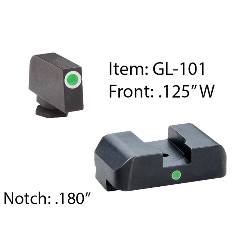 AmeriGlo GL101 i-Dot Tritium Sight Set for Glock Gen 1-5 9mm/.40/.45 - View 2
