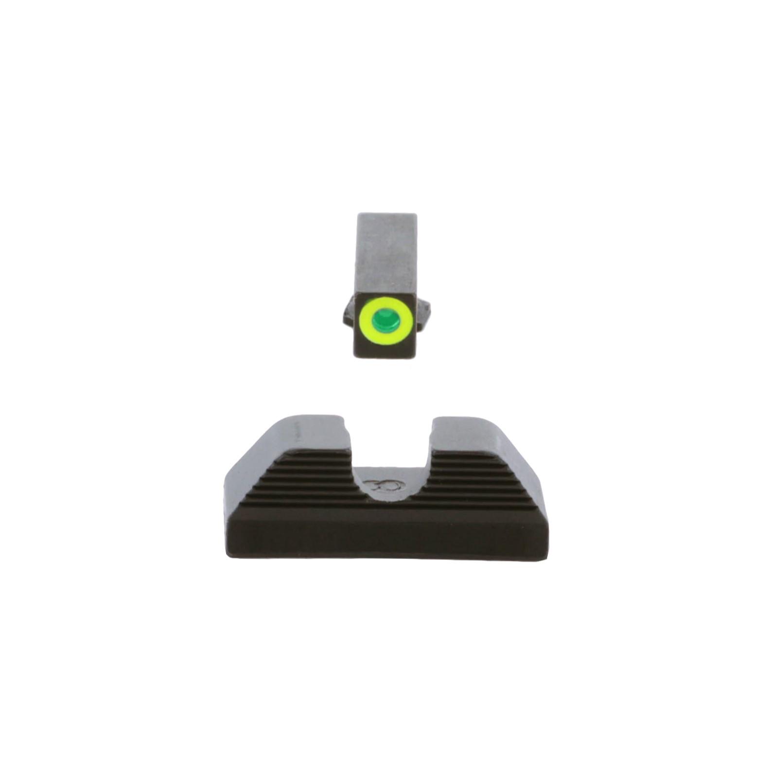 AmeriGlo UC Sight Fits Glock 42 and 43 LimeGreenLumi Outline Front GL-352 - View 2