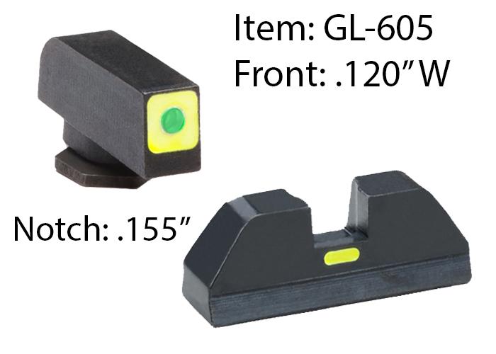 AmeriGlo GL605 CAP Sight Set for Glock Green Tritium LumiGreen Outline... - View 2