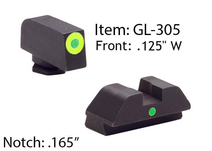 AmeriGlo GL305 i-Dot Night Sight Set Glock 42/43/43X/48 Tritium Green - View 2