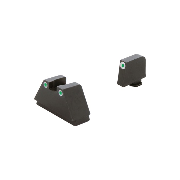 AmeriGlo GL349 Optic Sight Set Glock 3XL Tall Green Tritium White Outline - View 2