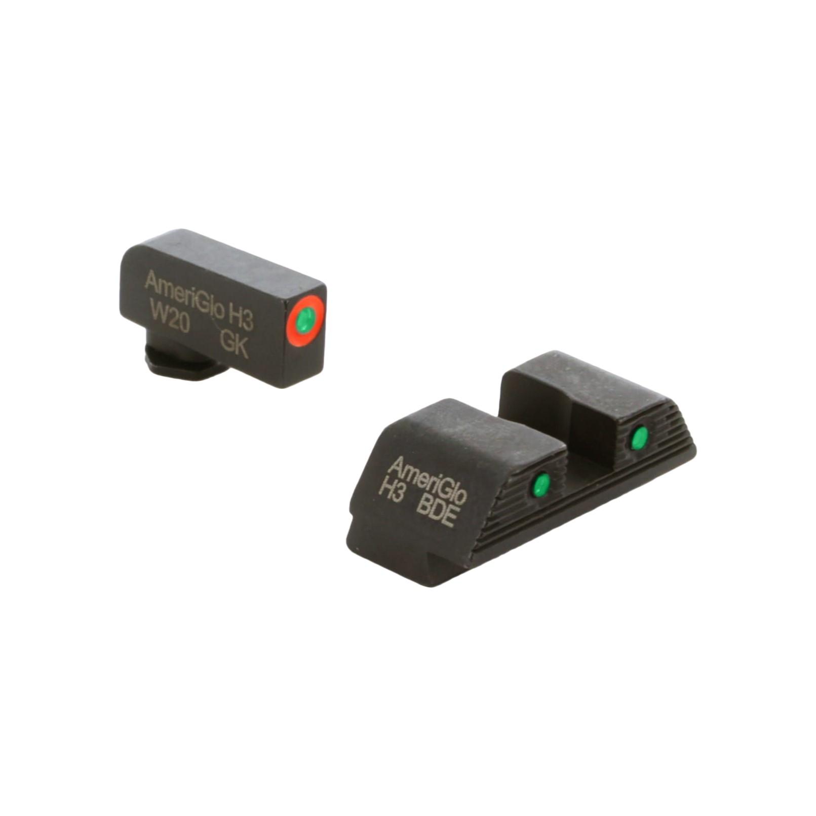 AmeriGlo TrooperSightFits Glock Gen5 1719Grn Trit with Orng Outln Front - View 2