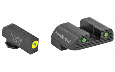 AmeriGlo GL822 Trooper Sight Set for Glock Green Tritium LumiGreen Outl... - View 3