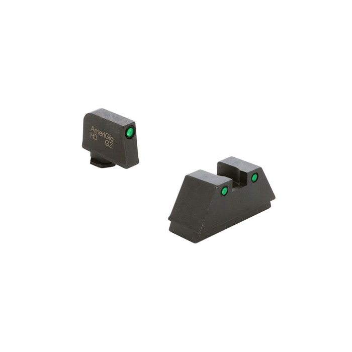 AmeriGlo GL813 Optic Sight Set Glock XL Tall Green Tritium Black Outline - View 3