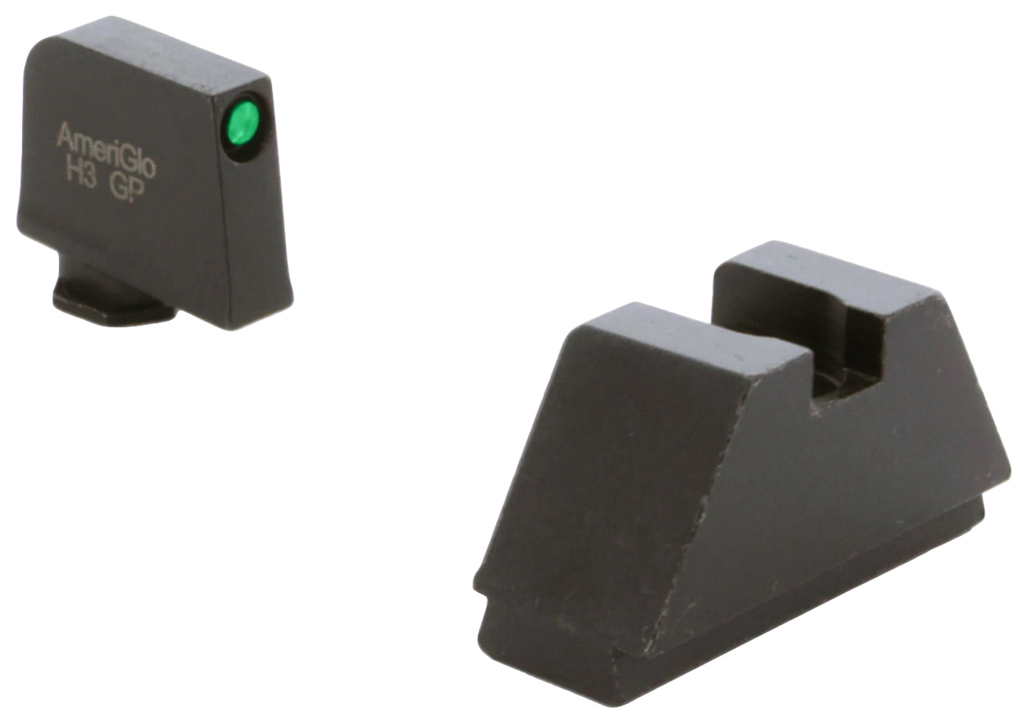 AmeriGlo GL810 Optic Sight Set Glock 2XL Tall Green Tritium Black Outline - View 2