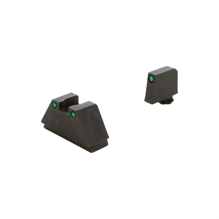 AmeriGlo GL815 Optic Sight Set Glock 3XL Tall Green Tritium Black Outline - View 2