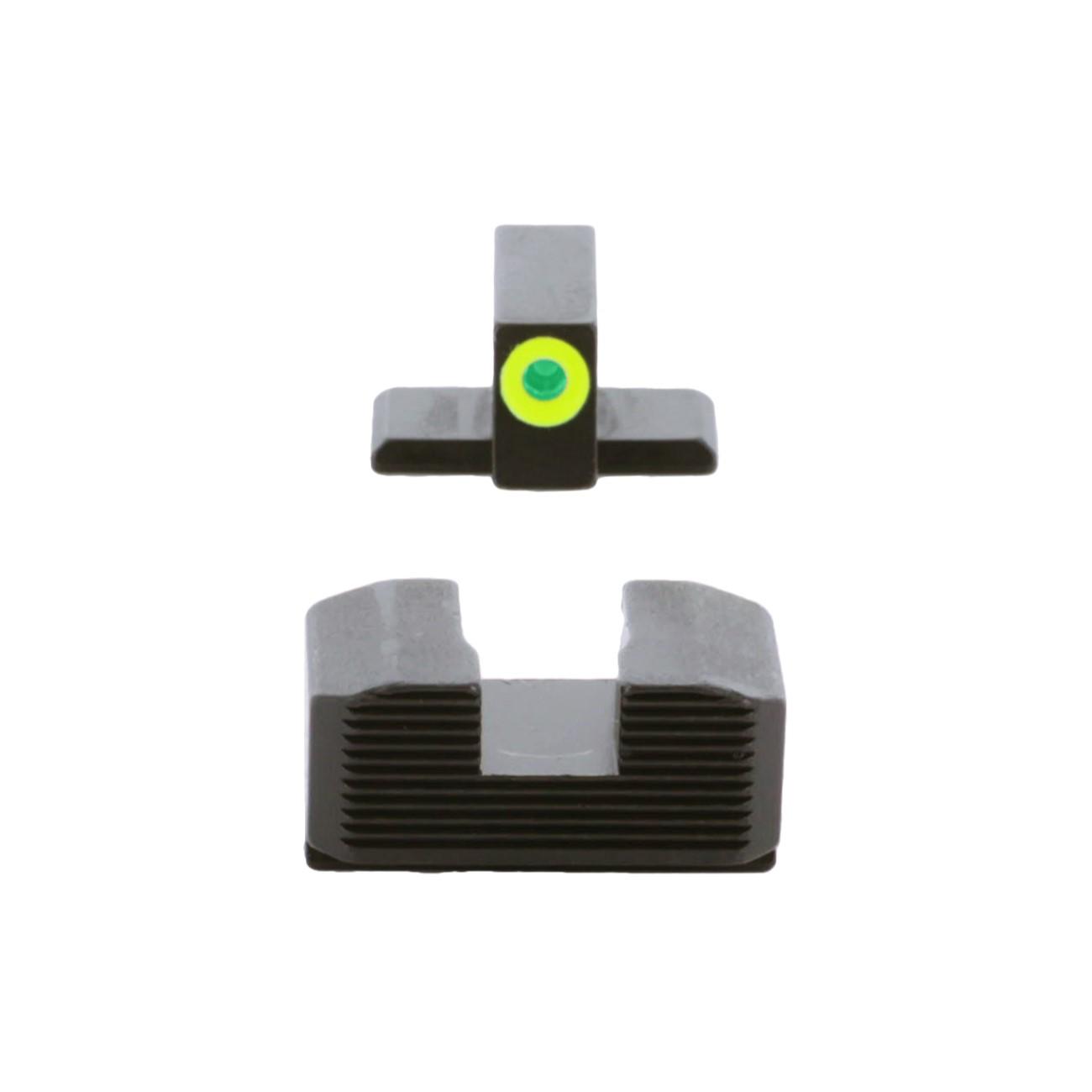 AmeriGlo SA-534 Tritium LumiGreen Front Black Serrated Rear Sights Hellcat OSP - View 2