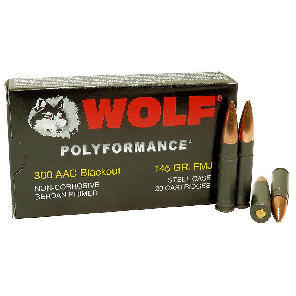 Wolf 300BLKFMJ1-CASE .300 Blackout 145 Grain FMJ 500rd Steel Case Ammo - View 2